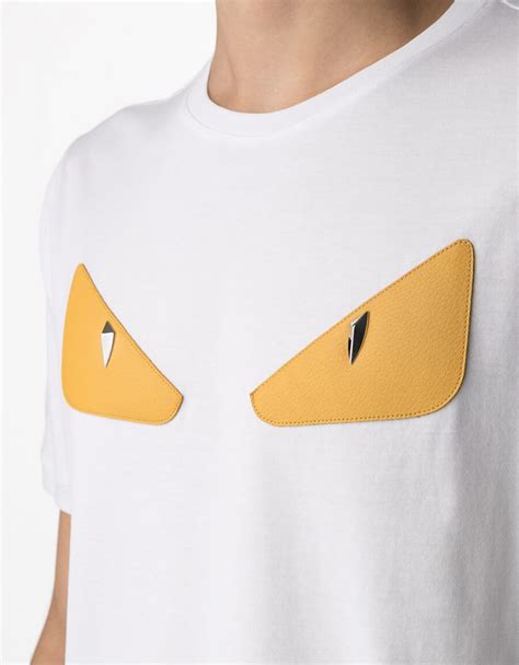 white fendi shirt with eyes|Fendi logo print t shirt.